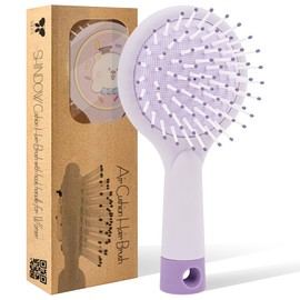 SHIDOW Girls Hair Brush – Brush Kids Detangler for Boys & Girls – Cushion Hair Brush for Wet & Dry Hair – Cute Kids Brush for Tangle-Free Brushing - Purple