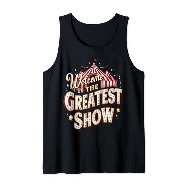 Circus Party Clown Lion Fire Ring Acrobat Funny Tank Top