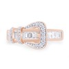 Jewel Zone US White Cubic Zirconia Belt Buckle Fashion Ring