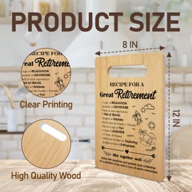 Retirement Gifts For Women Man, Recipe For A Great Retirement Bamboo Cutting Board, Farewell Gifts For Coworkers, Retired Cutting Boards For Mom Grandma Boss, Home Kitchen Decorations -51