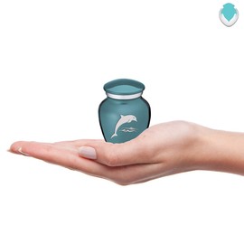 GetUrns Keepsake Embrace Dolphin Cremation Urn (Teal)