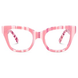 Zeelool Cat Eye Acetate Glasses Candy Eyewear Stylish Eyeglasses for Women Blue Light Blocking Glasses Anti Eyestrain Glasses Tilana ZJGA539674 Pink
