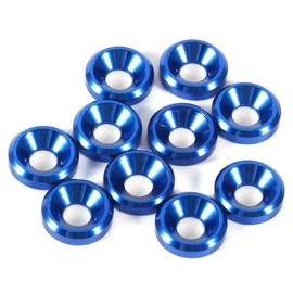 Bolt Washer BE-TOOL M3 Countersunk Washer Anodized Aluminum Cup Washer for Car Blue (Pack of 10)