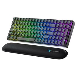 Taiahiro Clear Keyboard Wireless Creamy Mechanical Gaming Keyboard, 100 Keys Custom Hot-Swap LED Backlit, 3-Mode BT/2.4G/USB-C, 3000mAh Battery, Ergonomic Keyboard with Wrist Rest, Linear Switch