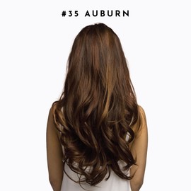 Clip-In Hair Extension Set by Joi Hair, Clip Sewn Machine Weft, Premium Remy Human Hair, Full Set for Full Head, 120g, 160g, 220g 20" (160 Grams Joi Fuller for Medium Density, #35 Auburn)