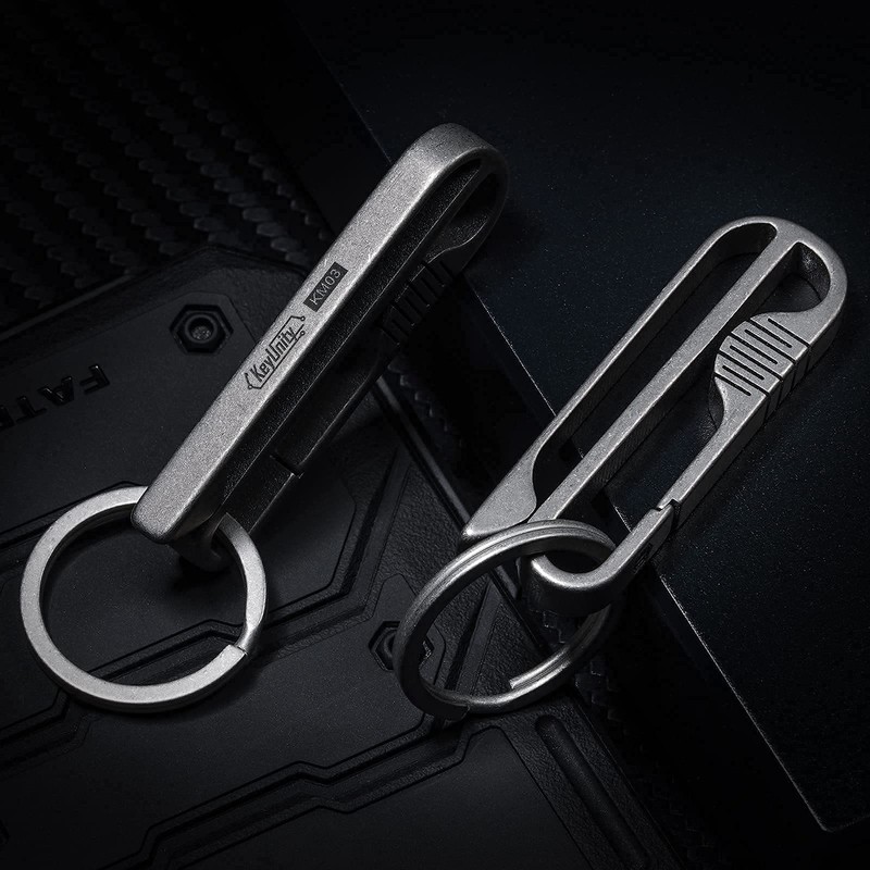 KeyUnity Keychain, Men's, Carabiner, Popular KM03, Belt Clip, Titanium, Lightweight,