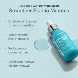 Beautiste 30 DAY MIRACLE AHA 30% + BHA 2% Peeling Solution - Clinical Strength Liquid Exfoliant for Dark Spots, Blackheads & Clogged Pores - Resurfacing Salicylic Acid Serum & Chemical Peel for Face