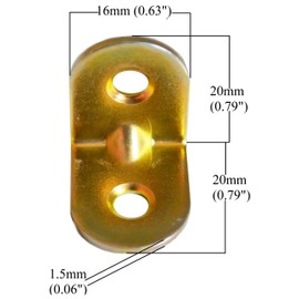 Right Angle Brackets 90 Degree Corner Braces Brackets Plates, Wooden Angle, Metal Steel Sheet Galvanised 0.79"x 0.79"x0.63"(20 x 20 x 16mm) Pack of 10