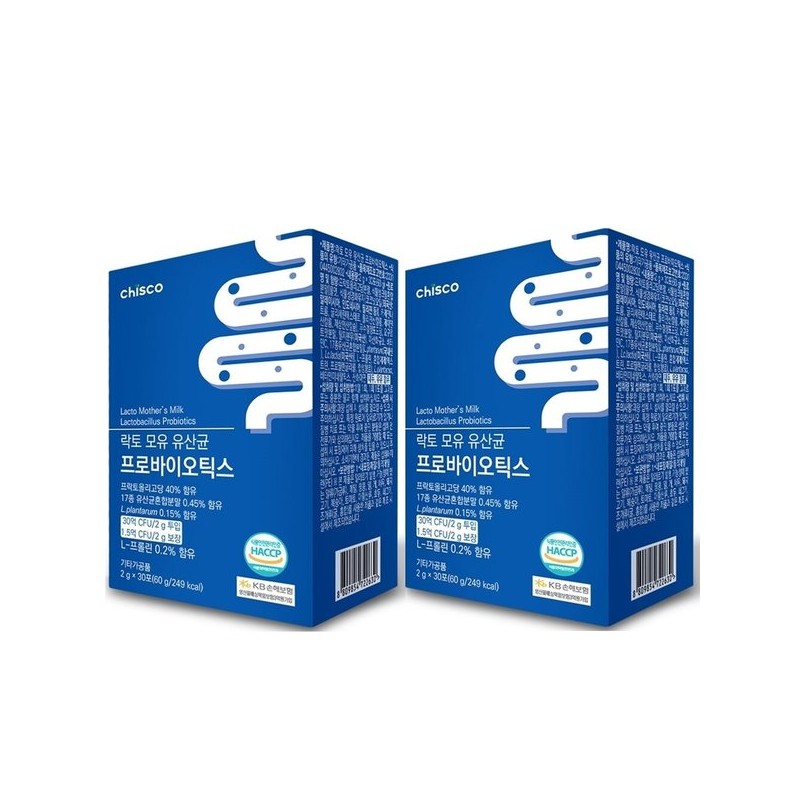 치스코 락토 모유 유산균 올리고당 프로바이오틱스 스틱 2g 30포 2세트