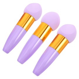 TOVINANNA 3pcs Angled Makeup Sponges with Handle Soft Sponge Puff for Powder Foundation and Blending Reusable and Washable Makeup Tools Go