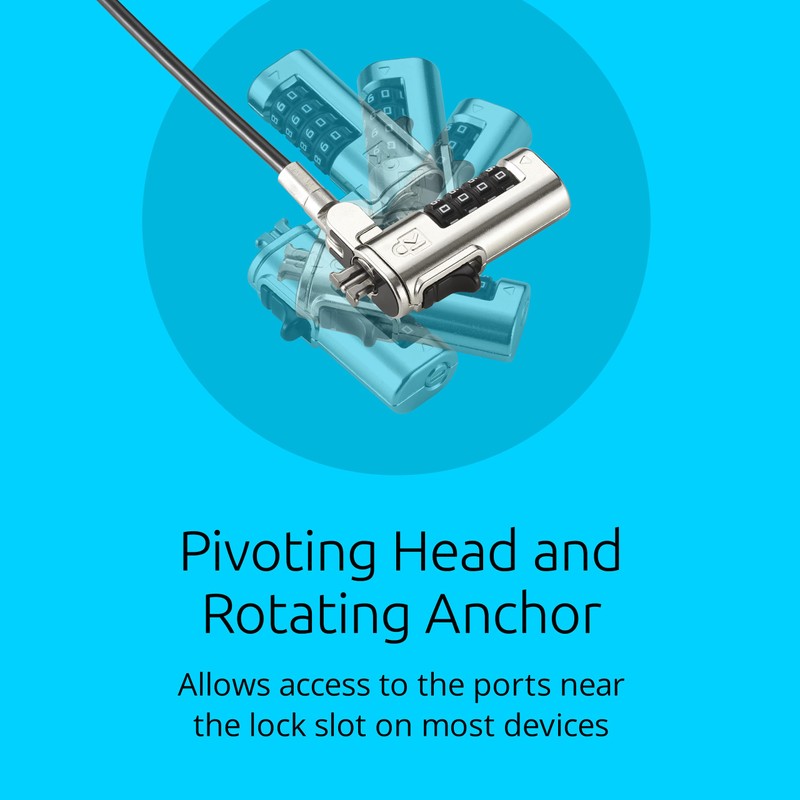 Kensington Combination Laptop Lock for Nano Size Security Slot, Resettable