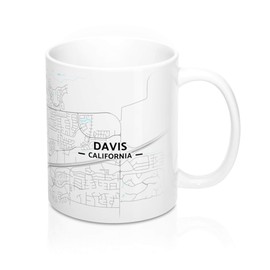 Davis, California CA Map Mug (11 oz)