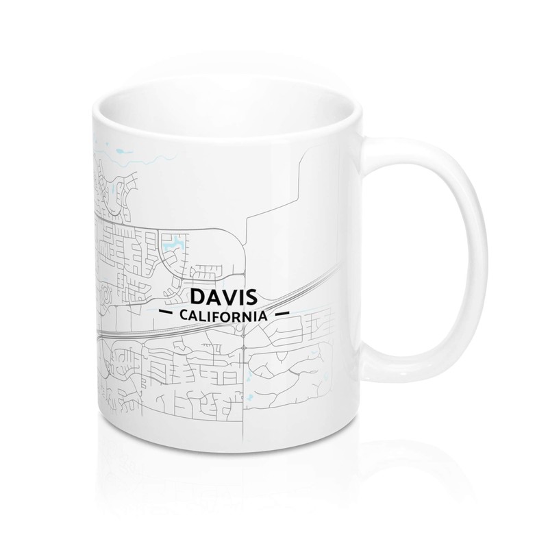 Davis, California CA Map Mug (11 oz)