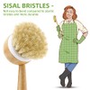 SUBEKYU Dish Brush with Handle, Natural Bamboo Dish Scrubber Brush,