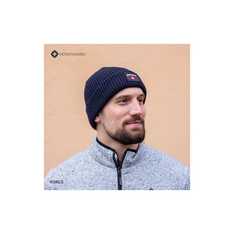 Höhenhorn Knitted Beanie, Unisex Men's Women's Winter Hat, Knitted Hat