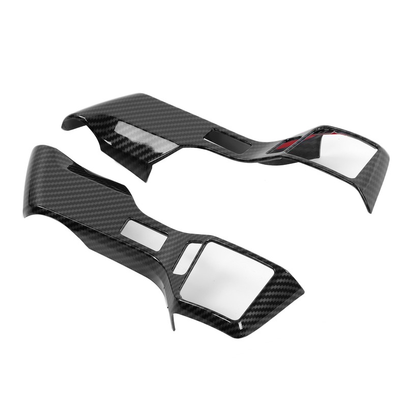 2Pcs Steering Wheel Sticker Carbon Fiber Style Cover Interior Trim