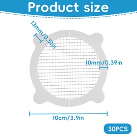 Pack of 30 Hair Catcher Shower, Drain Strainer Shower, Hair Catcher Sticker, Drain Hair Catcher Disposable, Kitchen Sink Drain Filter Rectangular Sink Strainer, Shower Drain Hair Catcher Stickers