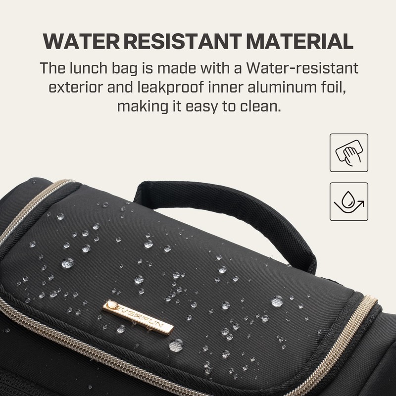 Everfun Womens Lunch Box Two Compartments Insulated Lunch Tote Bag