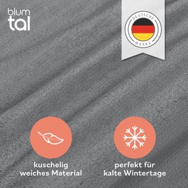 Blumtal Spannbettlaken Cashmere Touch 90x200 cm Plüsch - Oeko-TEX zert. Bettlaken 90x200 weich - Spannbettlaken 90x 200 weich - Mikrofaser Spannbettlaken weich 90x200cm Winter Grau