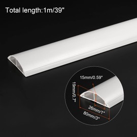 PATIKIL Floor/Wall Cable Raceway Cord Cover 39" Lx3 Wx0.7 H Cord Hider Channel Self-Adhesive White for TV Wire Management