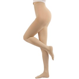 Medias de compresión para mujeres y hombres, de 20 a 30 mmHg con soporte médico graduado opaco para hinchazón, venas varicosas de edema, medias de alta compresión, Beige, Small