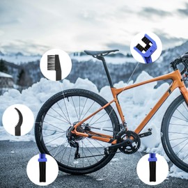 Pumwoy Bicycle Chain Cleaning Tool Kit,4 Pcs Bike Chain Crankset Brush for Mountain,Road,City,BMX,MTB Bike and Motorcycle (Blue)