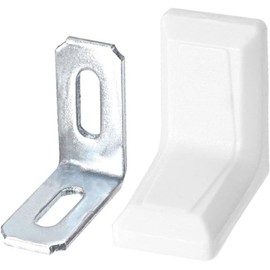 MACHSWON 29mmx29mmx18mm Metal Plastic L Shaped Angle Bracket Shelf Corner Brace Plate White,Connection Corner for Wardrobe Cabinet,8pcs