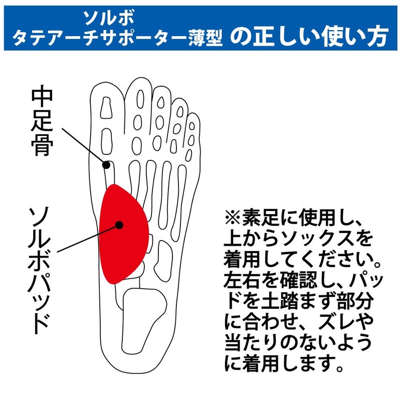 Sorbo Vertical Arch Supporter, Thin (1 Pair), S Size, 8.7