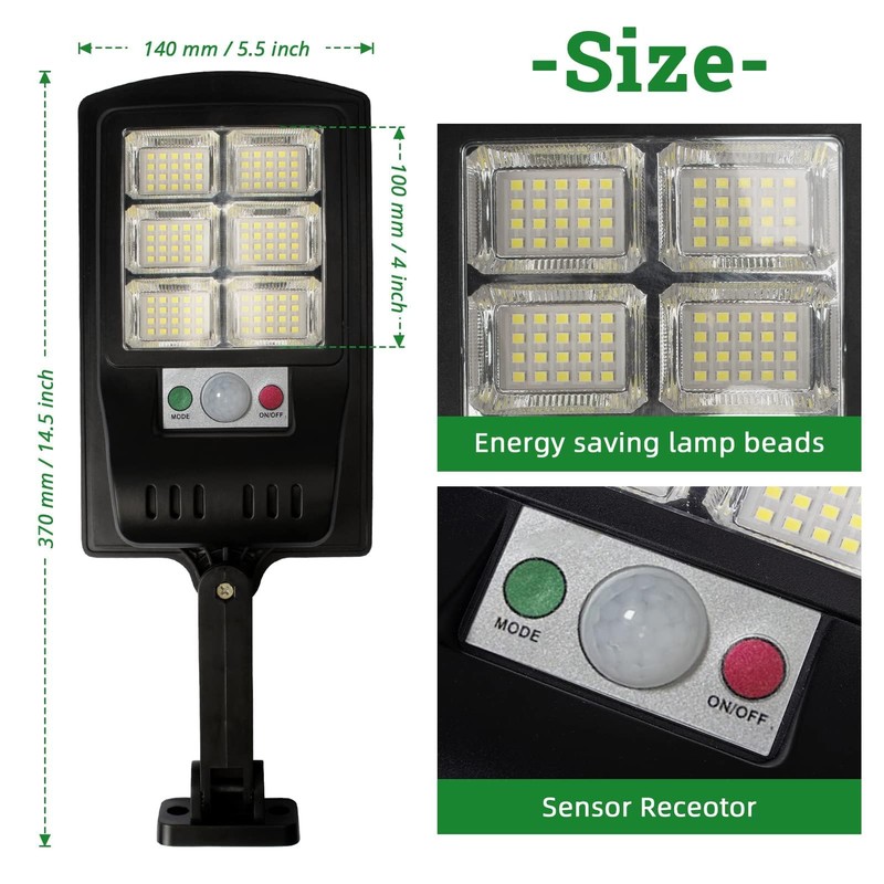 Duewot Solar Lights Outdoor, 6 Pack 1000 Lumens Motion Sensor