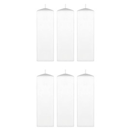 Mega Candles 6 pcs Unscented Dome Top Square White Pillar Candles, Low Cost Single Use Event Wax Candle 2 Inch x 6 Inch, Wedding, Birthdays, Parties, Celebrations, Florists, Prayers, Vigils, Church