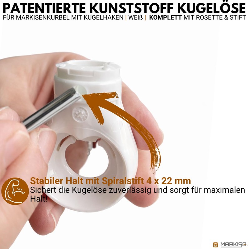 markiso Awning Crank Ball Eye - Replacement Eyelet for Awning
