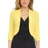 Womens 3/4 Sleeve Cropped Bolero Open Front Short Shrugs for
