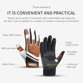 Vilico Motorcycle Gloves Summer Touchscreen Gloves for Cycling & Outdoor Sports, Breathable Protection Gloves for Motorcycling, Cycling and Training