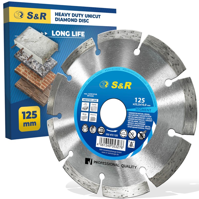 S&R Diamond Cutting Disc Pro, Diamond blade 125 x 22,23