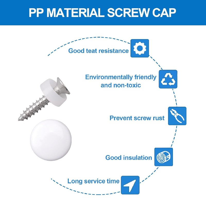 INCREWAY 100pcs Screw Covers, Plastic Screw Cap, Plastic Screw Cover,