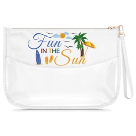 Gfhzdmf Beach Lover Gift Beach Themed Vacation Gifts for Women Friends Sister Clear Makeup Bag Summer Ocean Present Cosmetic Bag Birthday Christmas Graduation Present Zipper Pouch