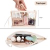 Ethereal Clear Makeup Bag, Cream Small Cosmetic Bag Travel Makeup