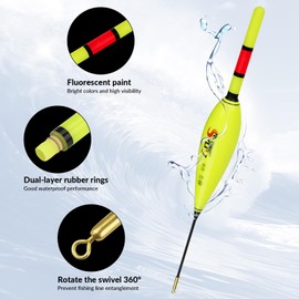 QualyQualy Lighted Slip Bobbers Fishing Floats LED Bobber w/Charger 3pcs Color Change Glow Bobber for Crappie Walleyes Fishing
