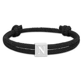 Zocomi Rope Bracelet for Men Boys, Initial Letter N Braided String Bracelets for Teen Teenage Him Male Mens Wrist Accessories Jewelry Gifts Age Pulsera Brazalete Para Hombre Black