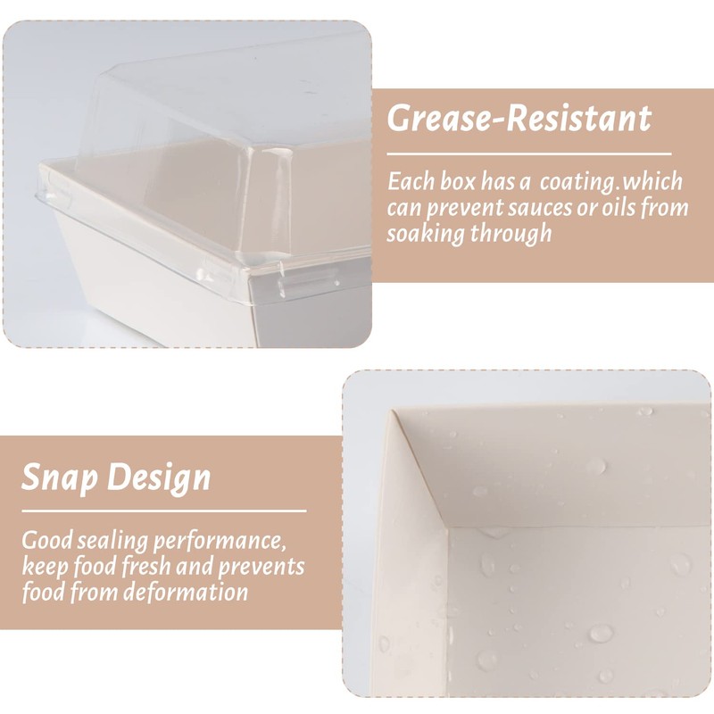 BUIYLV 50 Pack Charcuterie Boxes with Clear Lids, 4 Inches