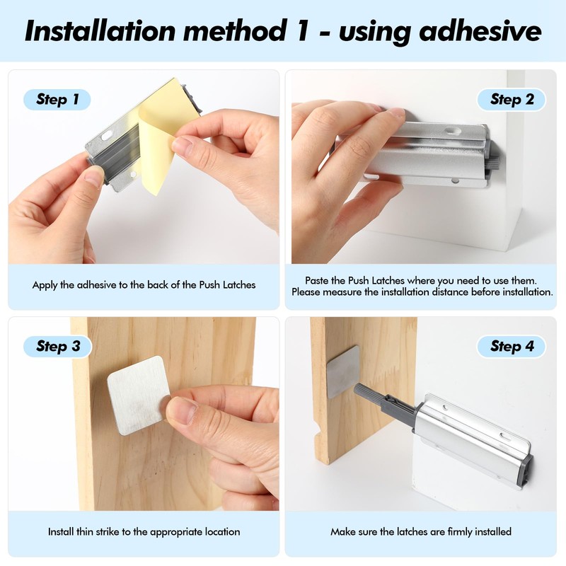 Mudder 10 Pcs Cabinets Latches Magnetic Push Catch to Open