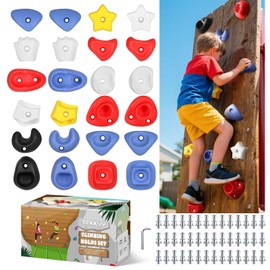 SEKKVY 24-Pack Kids Climbing Holds - Toddler Rock Climbing Toy Set with Hardware for Indoor/Outdoor Climbing Walls