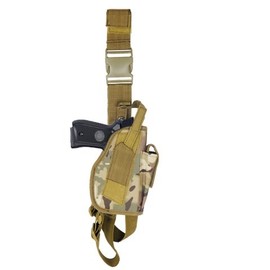 ARMSTAC Drop Leg Holster [S3] Tactical Pistol Holster with Quick Detach Buckle Clips, Adjustable Straps, Single Magazine Pouch, in CAMO Color + ArmsTac & Tech Support