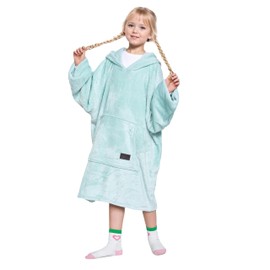 Catalonia Classy Oversized Hoodie Blanket, Fluffy Warm Cosy Blanket With Sleeves And Hood, Wearable Sherpa Blanket To Put On As A Gift Idea For Women Men Children, Aqua