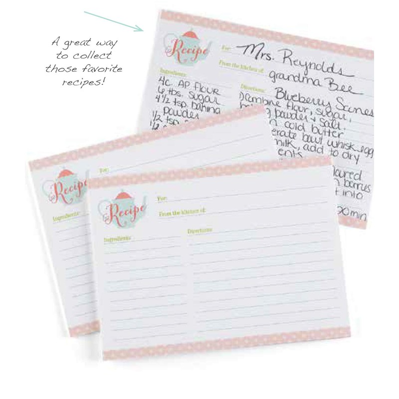 Hortense B. Hewitt 25 Count Recipe Cards, Tea Time