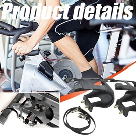 1 Pair Bike Pedals with Toe Clip and Strap, Bicycle Pedal Foot Cover Plastic Bike Pedals, Bicycle Toe Clips Cage for Mountain Bike and Road Bike