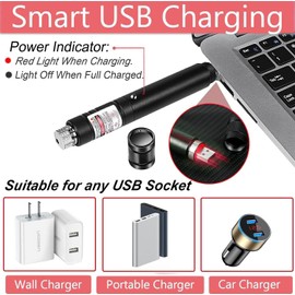 IVVTRYI Rechargeable Red Flashlight with Long Range for TV, LED, LCD Screen Presentations and Outdoor Construction in Office