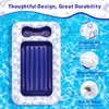 MoKo MoKo Dog Pool Float, 59 x 35 Inch Pool Floats for Small, Medium and Large Dogs, Floating Bed with Built-in Storage Area for Pet Toys and Food, Inflatable Dog Pool Float for Lake Camp, Blue Bone Claw