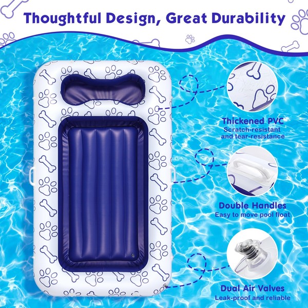 MoKo MoKo Dog Pool Float, 59 x 35 Inch Pool