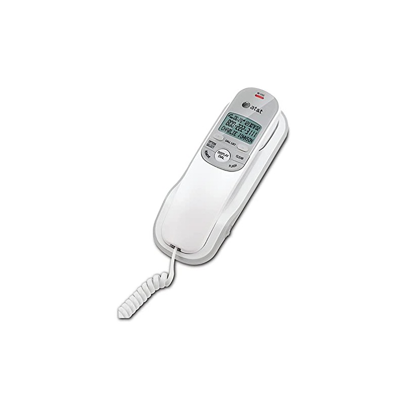 AT&T TR1909W Corded Trimline Phone with Caller Id (White)